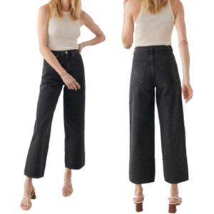 & Other Stories High Waist Wide Leg Jeans Button Fly Dark Wash Denim Sz 26